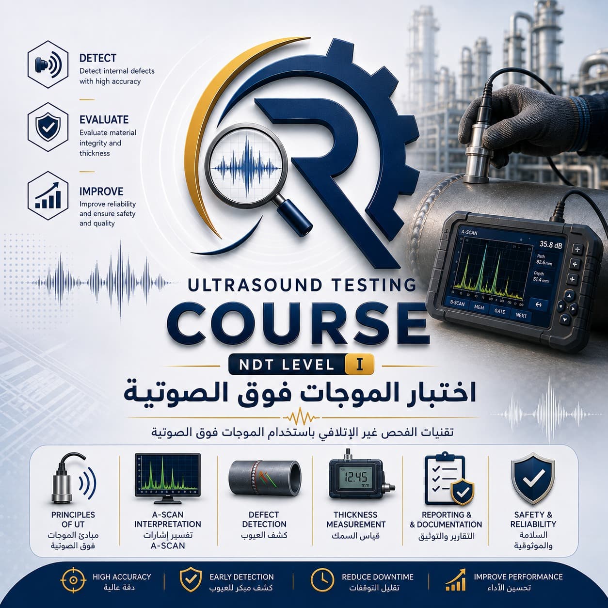 الفحص بالموجات فوق الصوتية (NDT Level I)